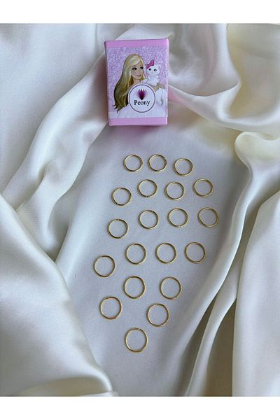 PEONY - peonyofficiall Pack of 20 Gold Hoop Hair Earrings - Fancy Hairpin