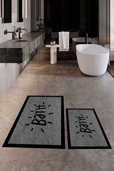 EY HOME cu imprimeu Covoraș de baie lavabil, anti-alunecare, cu cadru, cu scr...