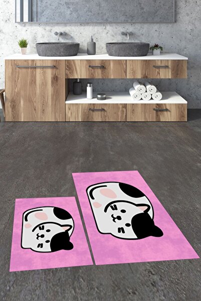 EY HOME Σετ τουαλέτας 3D Digital με τύπωμα που πλένεται με αντιολισθητικό σχέ...