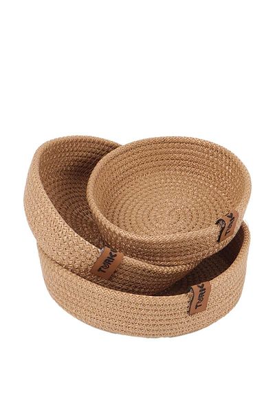 Pikas Wicker Basket 3 Pieces Organizer, 3 Pieces Basket Set, Jute Basket Organizer 3 Pieces Bathroom Organizer