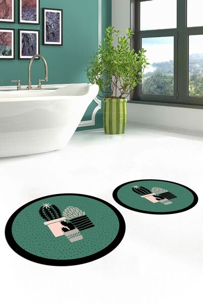 EY HOME Set de scaune pentru toaletă, lavabil, anti-alunecare, cu model de fl...