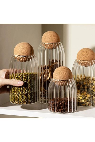 Coperta Home 4-Piece Ball Mushroom Lid Jar and Storage Container
