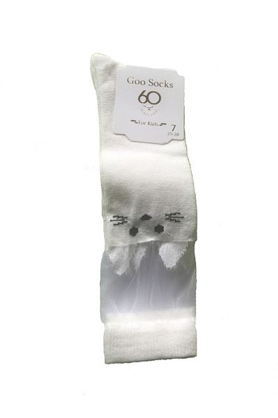 Goo Socks 3 чифта бели детски чорапи до коляното
