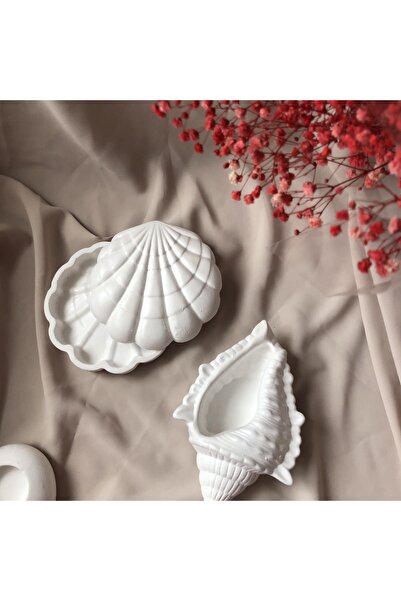 aksenbirstore Διακοσμητικό προϊόν Σετ 2 τεμαχίων με κάλυμμα στρείδι και κοχύλ...