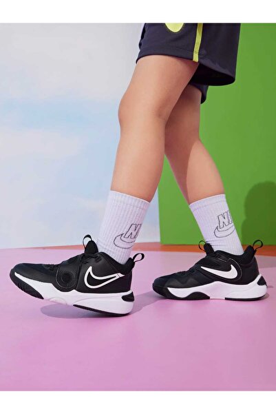 Nike Team Hustle11 Genç Çocuk Siyah& Beyaz Basketbol Ayakkabısı (BLUE SPORT )