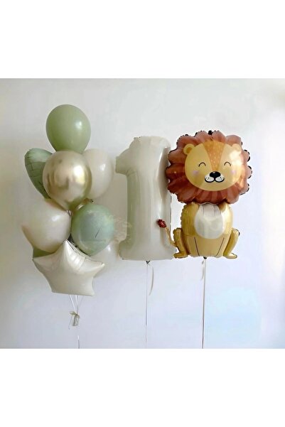 Laviyosa Cute Lion Cream Elder Birthday Party Set Ornament