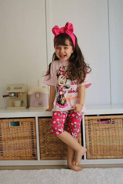 CANDA Minnie Mouse Patterned - Girl's Short Sleeve and Tights Summer Set