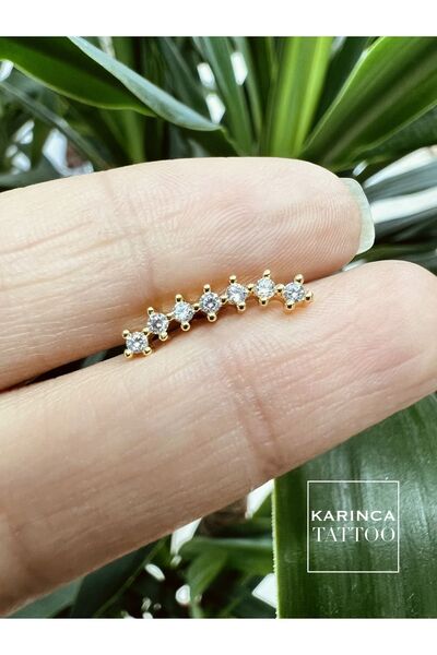 Karınca Piercing Zirkon Taşlı Silver veya Gold Piercing Flat Conch Forward Helix Kıkırdak Tragus Piercing Küpe