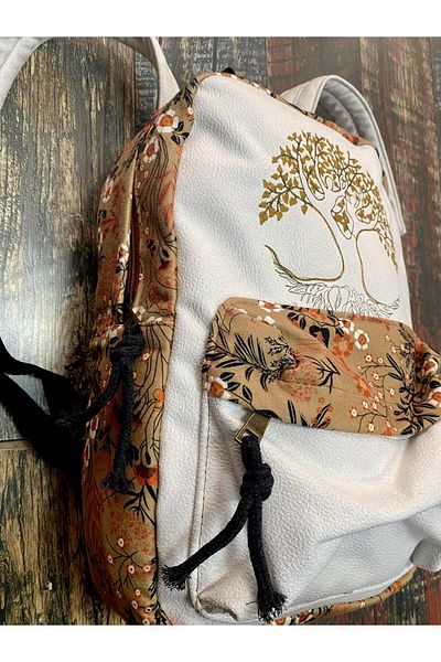 Street Bag Ethnic Αυθεντικό Σακίδιο πλάτης με κέντημα Tree of Life - Αδιάβροχο, καθημερινή χρήση ταξιδιού