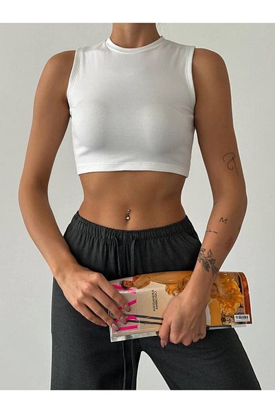 İLKCET MODA Γυναικείο εσώρουχο Lycra Crop Single Jersey