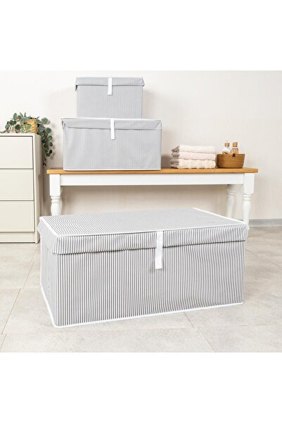 ALAS Cutie Baza Multifunctionala Dungi Gri Single 70x40x30 Cm