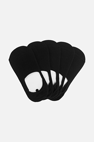 Aytuğ Women's Combed Cotton Ballerina Socks 5 Pairs Special Boxed, Black Ballerina Socks 31301