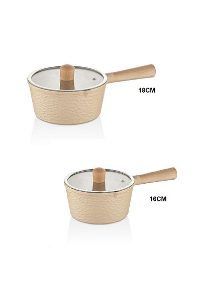FALEZ 2-Piece Cast Iron Sauce Bowl and Milk Bowl Set - Creamy, Mouth and Glass Lid