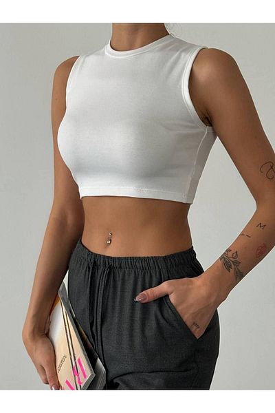 İLKCET MODA Γυναικείο εσώρουχο Lycra Crop Single Jersey