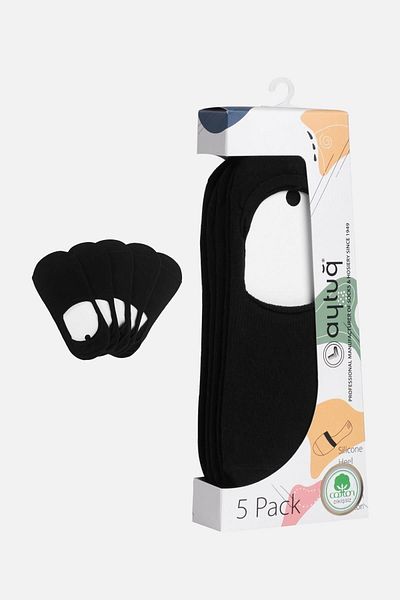 Aytuğ Women's Combed Cotton Ballerina Socks 5 Pairs Special Boxed, Black Ballerina Socks 31301