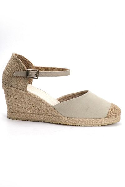 OZ AYAKKABI Beige Women's Espadrille - Real Handmade, Wedge Heel