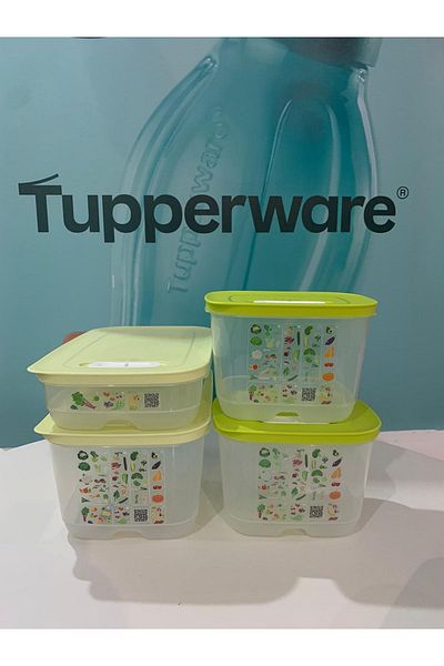 Tupperware Greenhouse New Set - 4-Piece Lime and Yellow Lid