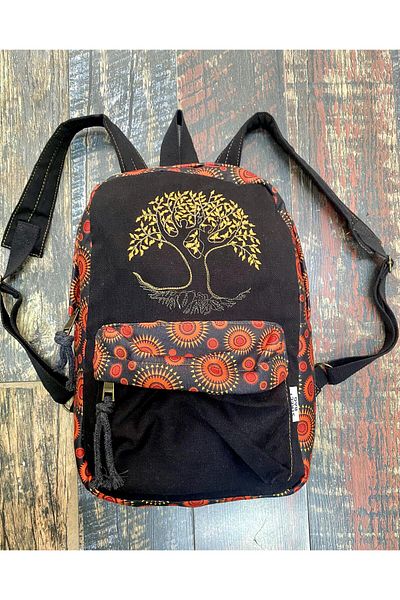 Street Bag Σακίδιο πλάτης με έθνικ σχέδιο κεντημένο Tree of Life - Αδιάβροχο καθημερινό ταξίδι