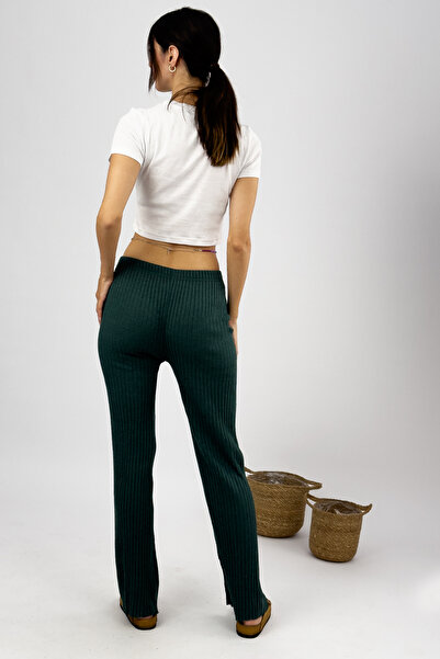 Betimoda Women's Corduroy Striped Combed Cotton Pajama Bottoms Tracksuit Army Green