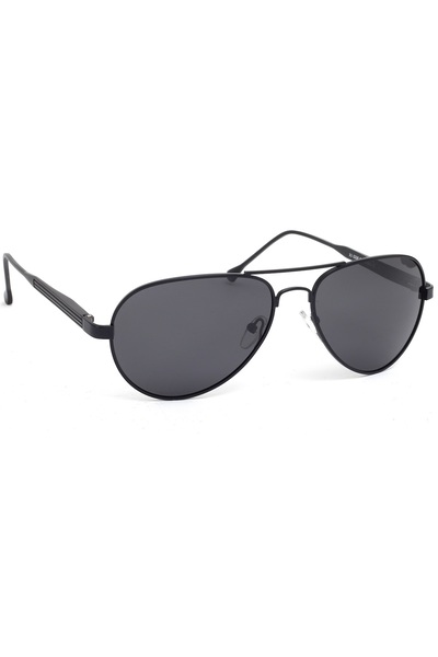 Di Caprio Men's Black Oval Horizontal Drop Model Polarized Glass Sunglasses