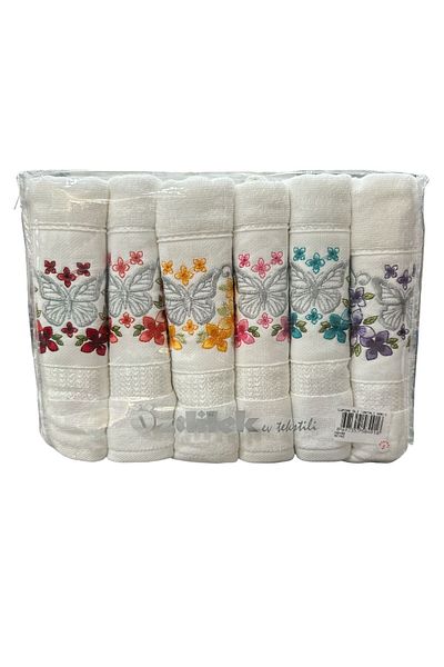 Özdilek 6 Pieces Lupine Butterfly Embroidered Dowry Hand