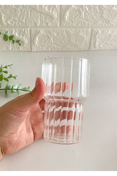 Enyaza Home 350 ml Set of 4 Coffee Colored Borasilicate Glass Cups Presentation Cups
