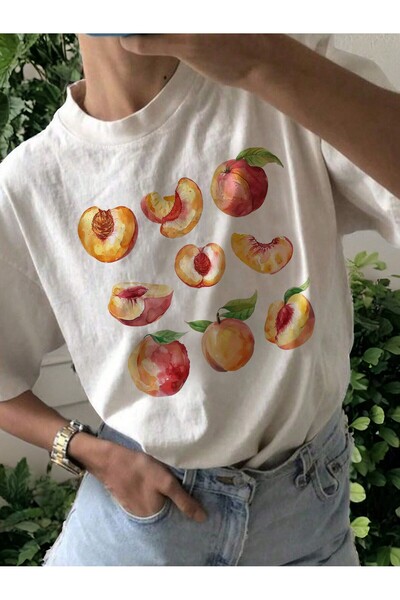 Jose Clothing Tricou oversize cu imprimeu alb din bumbac organic