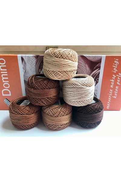 domino 12 Koton Perle Embroidery Floss 6 Pieces Sets