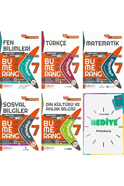Günay Yayınları 2024 Güncel 7. Sınıf Tüm Dersler Bumerang Uzaktan Eğitim Dest...