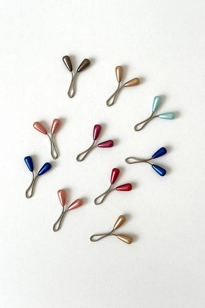 BECCASTYLE 6x12mm 10 Pieces Pearl Scarf and Shawl Pin Clips - Pin and Pearl Detailed Head Scarf