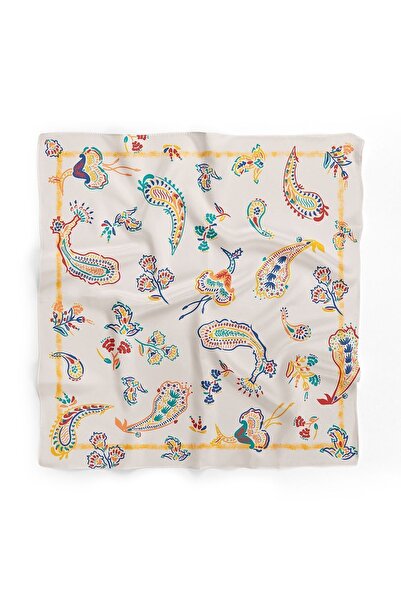 D scarf Εθνοτική μπαντάνα με σχέδια εκρού