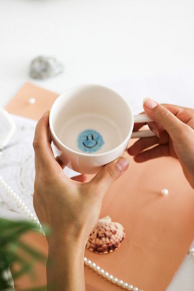 woness studio Single Person Ceramic Coffee Cup - Crab Zodiac Themed Handmade