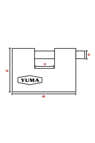 Yuma 80mm Cast Sliding Shaft Padlock YM-1080R