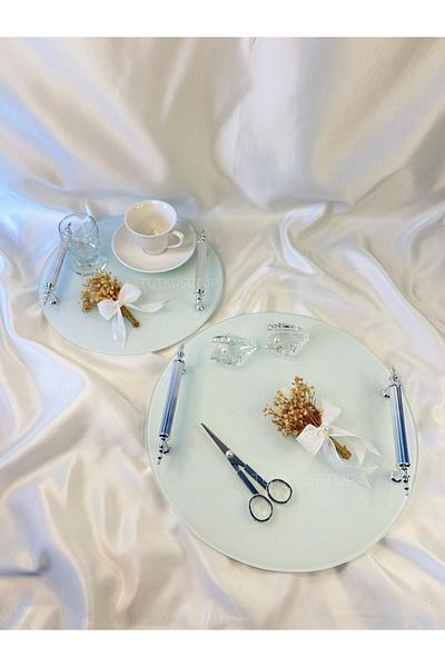 TutkuSetUp Ice Glass Promise-Δίσκος αρραβώνων, Κομψός-Κομψός Δίσκος Υπόσχεσης, Δίσκος για καφέ γαμπρού
