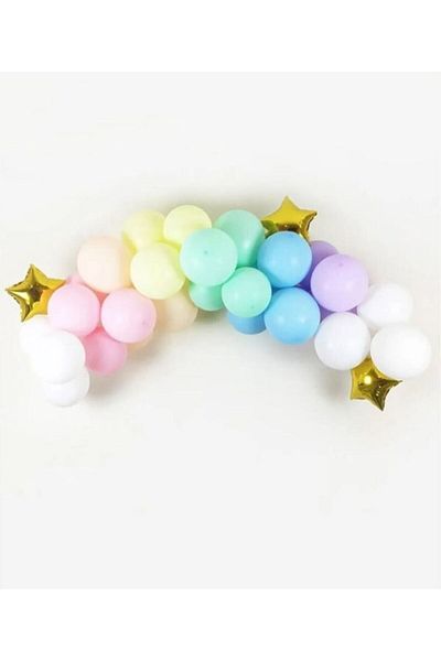 asöy 1 year old Mini birthday balloon set Macarons Balloon Chain Star Foil balloon