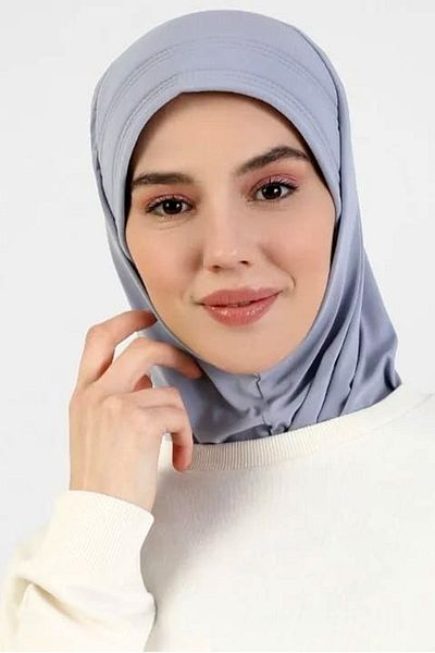 Vera Ready Turban Bonnet Tactical Practical Bonnet Halter Shawl Hijab Bonnet Headscarf Outer Bonnet Gray