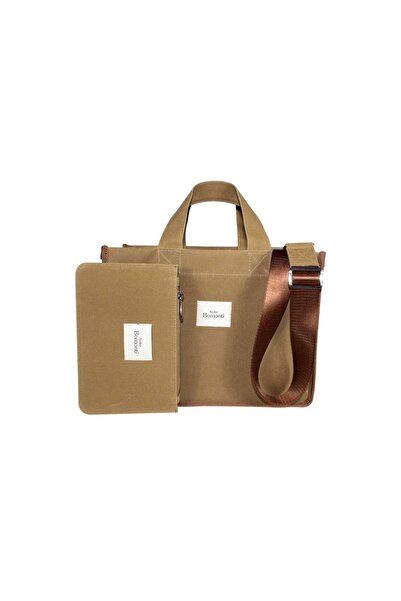 Atelier Bomonti Hishi Rj Tote Bag Camel Canvas Bag Brown Shoulder Strap