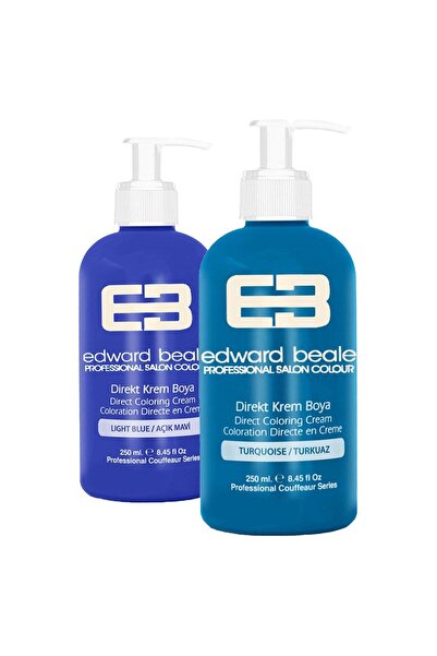 Edward Beale Turkuaz / Açık Mavi Balyaj Renkli Saç Boyası 250ml 2li Set
