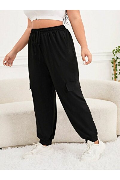 FİTGO Μαύρη φόρμα με τσέπη Cargo