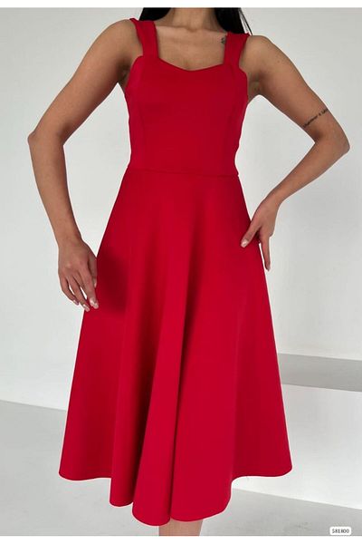 Esinty Esinty Trend - Rochie evazată cu bretele groase pentru femei (colorată)