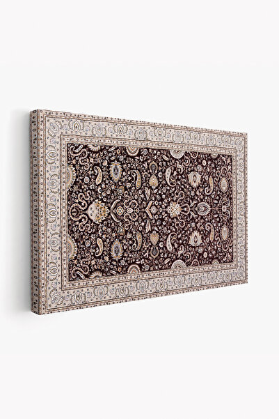 Arkeot Etnik Motif Desenli Vintage Duvar Tablosu - Dekoratif Kanvas Tablo - Salon oturma odası için tablo