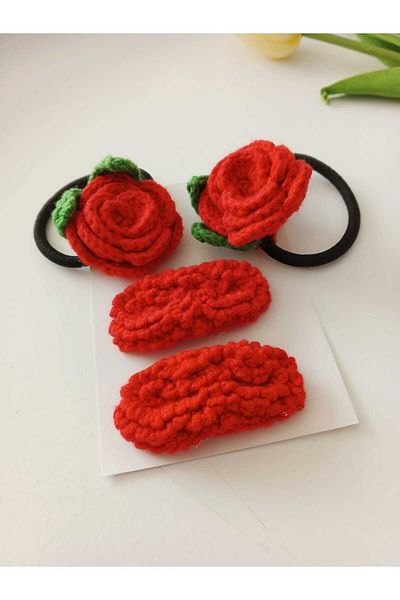 Kadın Girişimciler Atölyesi 4-Piece Niche Buckle Set - Red Soft Organic Made