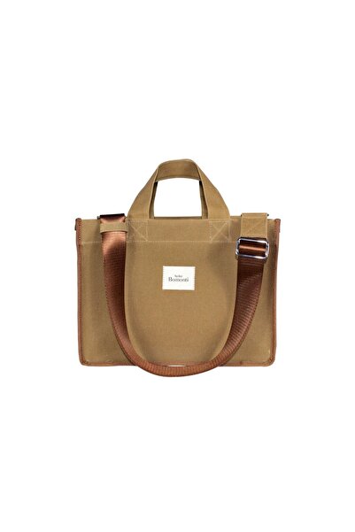 Atelier Bomonti Hishi Rj Tote Bag Camel Canvas Bag Brown Shoulder Strap