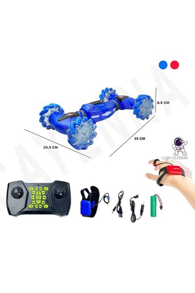 cayenna Mavi Uzaktan Çift Kumandalı Şarjlı Akrobat Elle Kontrol Edilen Araba