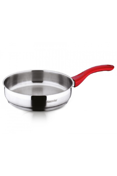 Hascevher Riding Steel Pan 28X8 cm - Red Handle - Without Lid