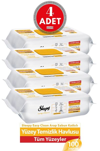 Sleepy Surface Cleaning Towels with Arabian Soap 100 pcs 4 pcs