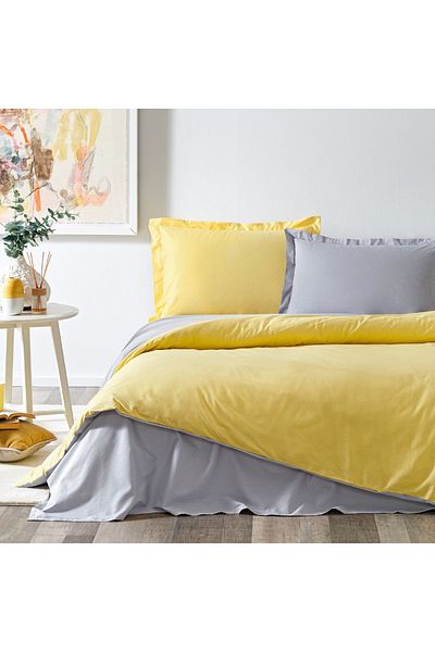 Prime Sleeks Σετ Παπλωματοθήκη Διπλό - 100% Βαμβάκι, 200x220cm, Εφαρμοσμένο σεντόνι και Βαμβακερό κάλυμμα Colormix