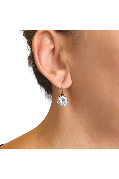Jewstone Accessories Çek Kristali Tek Taşlı Küpe