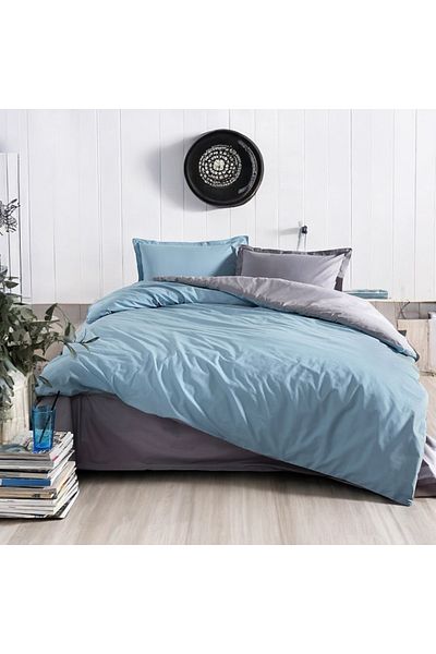 Prime Sleeks Set cuvertură dublă - 100% bumbac, 200x220cm, cearșaf de pat și cuvertură de pat din bumbac Colormix