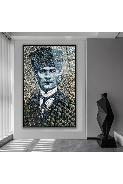 EMYA HOME Pictură pe sticlă Ataturk cu cadru metalic